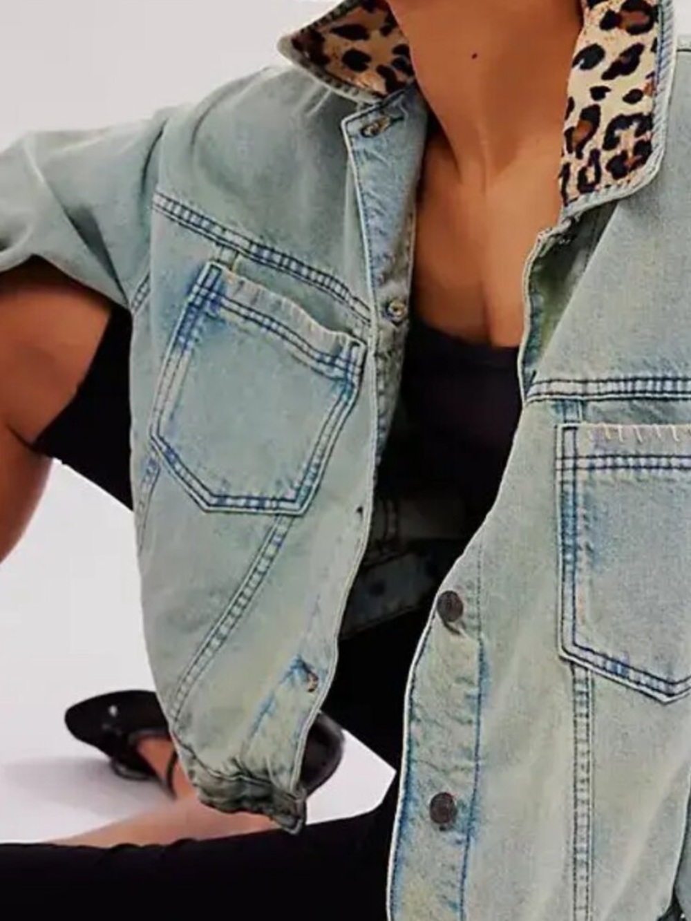 NWOT Free People x Tricia Fix Denim Reworked Jacket S